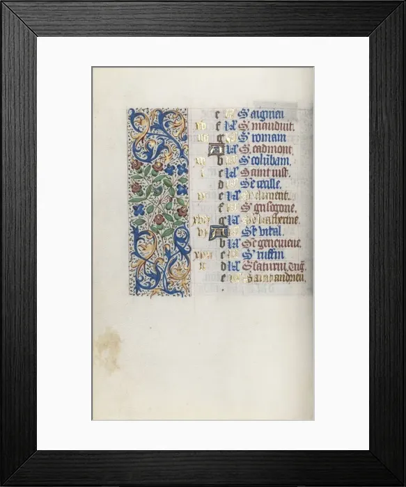 Framed Print : Book of Hours (Use of Rouen): fol. 11v, c. 1470. Creator: Master of the Geneva Latini (French Framed Print : Book of Hours (Use of Rouen): fol. 11v, c. 1470. Creator: Master of the Geneva Latini (French