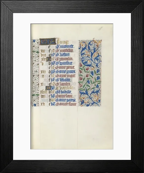 Framed Print : Book of Hours (Use of Rouen): fol. 51r, c. 1470. Creator: Master of the Geneva Latini (French Framed Print : Book of Hours (Use of Rouen): fol. 51r, c. 1470. Creator: Master of the Geneva Latini (French