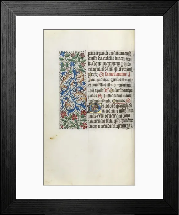 Framed Print : Book of Hours (Use of Rouen): fol. 51v, c. 1470. Creator: Master of the Geneva Latini (French Framed Print : Book of Hours (Use of Rouen): fol. 51v, c. 1470. Creator: Master of the Geneva Latini (French