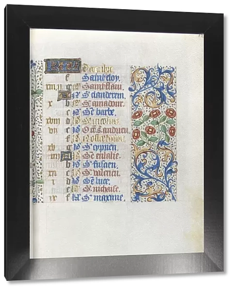 Book of Hours (Use of Rouen): fol. 12r, c. 1470. Creator: Master of the Geneva Latini (French