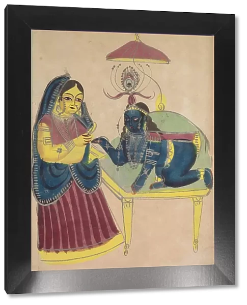 Baby Krishna Asking for Butter from Yashoda, 1800s. Creator: Unknown
