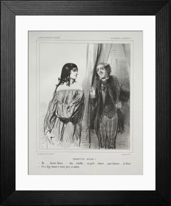Framed Print : Baliverneries Parisiennes. Creator: Paul Gavarni (French, 1804-1866) Framed Print : Baliverneries Parisiennes. Creator: Paul Gavarni (French, 1804-1866)