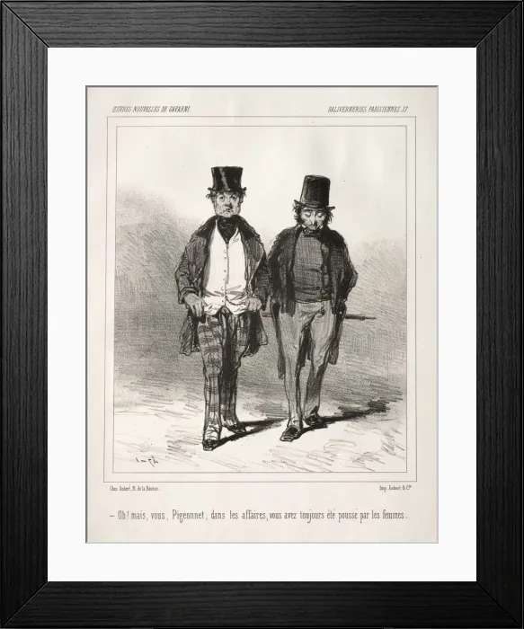 Framed Print : Baliverneries Parisiennes. Creator: Paul Gavarni (French, 1804-1866) Framed Print : Baliverneries Parisiennes. Creator: Paul Gavarni (French, 1804-1866)
