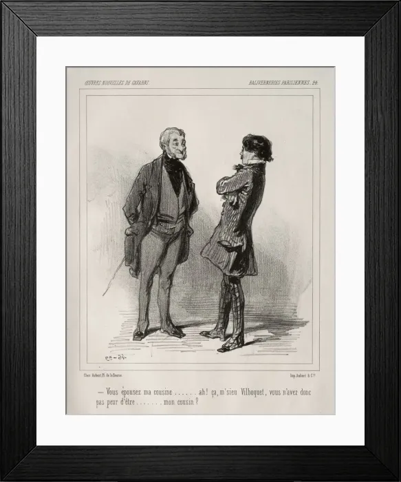 Framed Print : Baliverneries Parisiennes. Creator: Paul Gavarni (French, 1804-1866) Framed Print : Baliverneries Parisiennes. Creator: Paul Gavarni (French, 1804-1866)