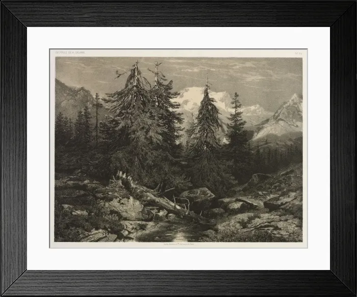 Framed Print : Alpine Stream. Creator: Alexandre Calame (Swiss, 1810-1864) Framed Print : Alpine Stream. Creator: Alexandre Calame (Swiss, 1810-1864)