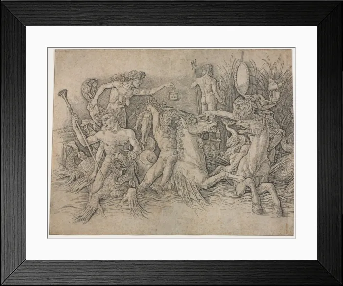 Framed Print : Battle of the Sea Gods - left portion. Creator: Andrea Mantegna (Italian, 1431-1506) Framed Print : Battle of the Sea Gods - left portion. Creator: Andrea Mantegna (Italian, 1431-1506)