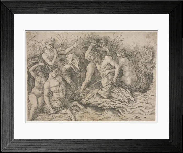 Framed Print : Battle of the Sea Gods - right portion, c. 1485-88. Creator: Andrea Mantegna (Italian, 1431-1506) Framed Print : Battle of the Sea Gods - right portion, c. 1485-88. Creator: Andrea Mantegna (Italian, 1431-1506)