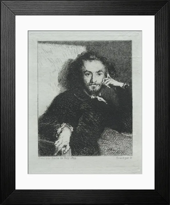 Framed Print : Baudelaire, after Emil de Roy, 1869. Creator: Felix Bracquemond (French, 1833-1914) Framed Print : Baudelaire, after Emil de Roy, 1869. Creator: Felix Bracquemond (French, 1833-1914)