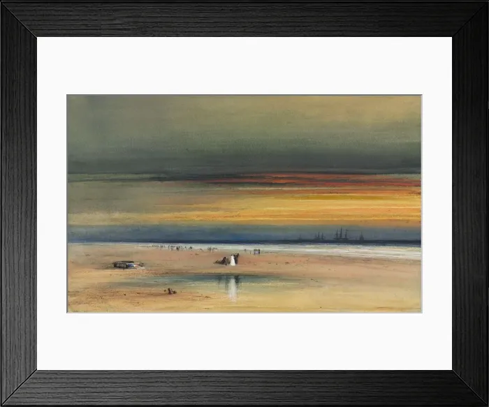 Framed Print : Beach Scene at Sunset, c. 1865-1870. Creator: James Hamilton (American, 1819-1878) Framed Print : Beach Scene at Sunset, c. 1865-1870. Creator: James Hamilton (American, 1819-1878)