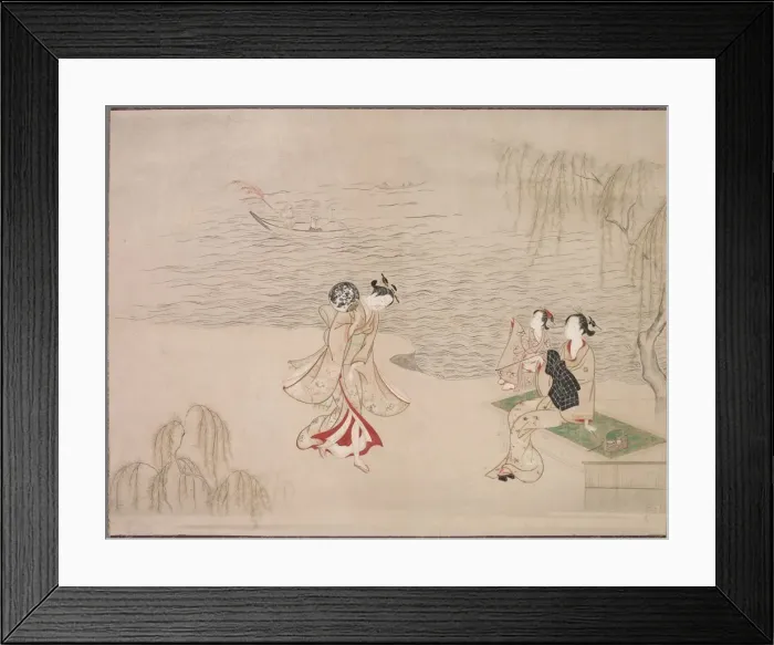 Framed Print : Beauties at the Seashore, c. 1765-1792. Creator: Ippitsusai Buncho (Japanese) Framed Print : Beauties at the Seashore, c. 1765-1792. Creator: Ippitsusai Buncho (Japanese)