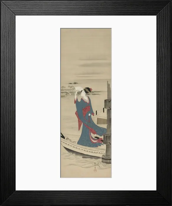 Framed Print : Beauty in a Boat on Sumida River, late 1700s-early 1800s. Creator: Ch?bunsai Eishi (Japanese Framed Print : Beauty in a Boat on Sumida River, late 1700s-early 1800s. Creator: Ch?bunsai Eishi (Japanese