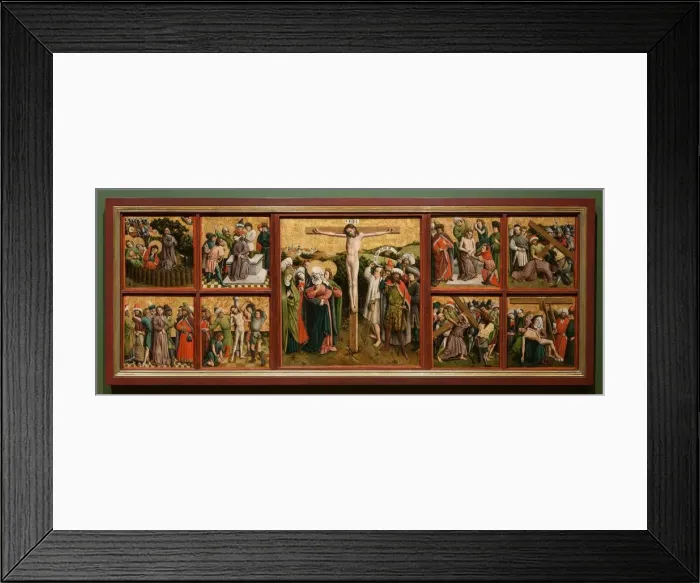 Framed Print : Altarpiece with The Passion of Christ, c. 1440s. Creator: Master of the Schlagl Altarpiece Framed Print : Altarpiece with The Passion of Christ, c. 1440s. Creator: Master of the Schlagl Altarpiece