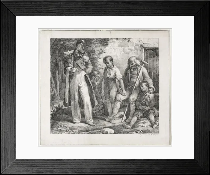 Framed Print : Begging for Alms, 1819. Creator: Nicolas Toussaint Charlet (French, 1792-1845) Framed Print : Begging for Alms, 1819. Creator: Nicolas Toussaint Charlet (French, 1792-1845)