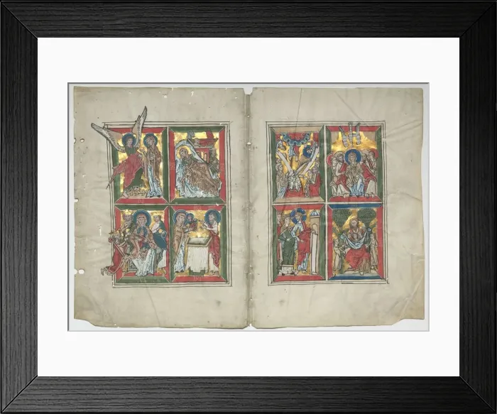 Framed Print : Bifolia with Scenes from the Life of Christ, 1230-1240. Creator: Unknown Framed Print : Bifolia with Scenes from the Life of Christ, 1230-1240. Creator: Unknown