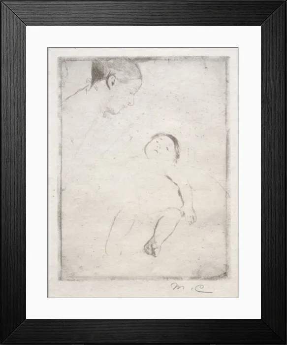 Framed Print : Bill Lying on his Mothers Lap, c. 1889. Creator: Mary Cassatt (American, 1844-1926) Framed Print : Bill Lying on his Mothers Lap, c. 1889. Creator: Mary Cassatt (American, 1844-1926)