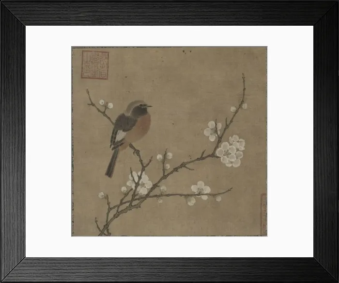 Framed Print : Bird on a Flowering Branch, 1100s. Creator: Unknown Framed Print : Bird on a Flowering Branch, 1100s. Creator: Unknown