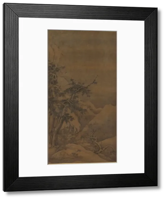 Framed Print : Birds in a Grove in a Mountainous Winter Landscape, 1100s. Creator: Gao Tao (Chinese Framed Print : Birds in a Grove in a Mountainous Winter Landscape, 1100s. Creator: Gao Tao (Chinese