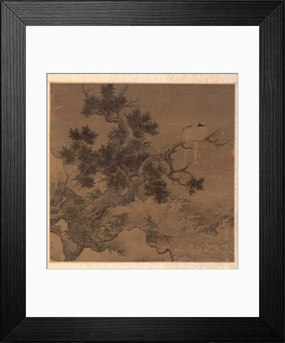 Framed Print : Birds on a Tree above a Cataract, 1127-1279. Creator: Li Di (Chinese, c. 1100-c. 1192) Framed Print : Birds on a Tree above a Cataract, 1127-1279. Creator: Li Di (Chinese, c. 1100-c. 1192)