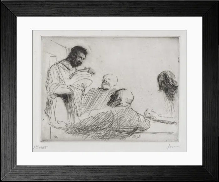 Framed Print : Avant le repas a Emmaus. Creator: Jean Louis Forain (French, 1852-1931)