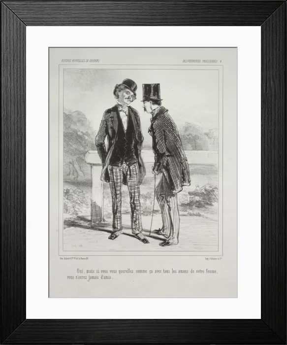 Framed Print : Baliverneries Parisiennes. Creator: Paul Gavarni (French, 1804-1866) Framed Print : Baliverneries Parisiennes. Creator: Paul Gavarni (French, 1804-1866)