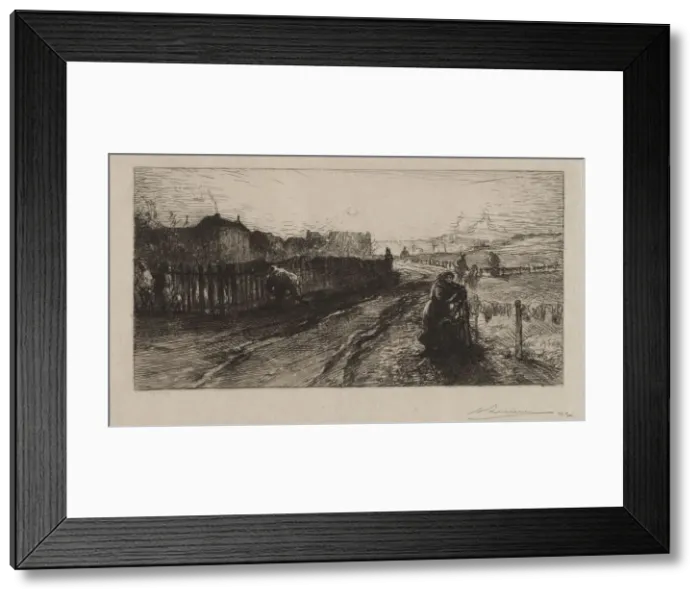 Framed Print : Aux Fortifications, Porte de Versailles, 1890. Creator: Auguste Louis Lepere (French Framed Print : Aux Fortifications, Porte de Versailles, 1890. Creator: Auguste Louis Lepere (French