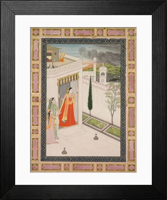 Framed Print : Augury of the Crow (Vasakasajja Nayika), c. 1800. Creator: Unknown Framed Print : Augury of the Crow (Vasakasajja Nayika), c. 1800. Creator: Unknown