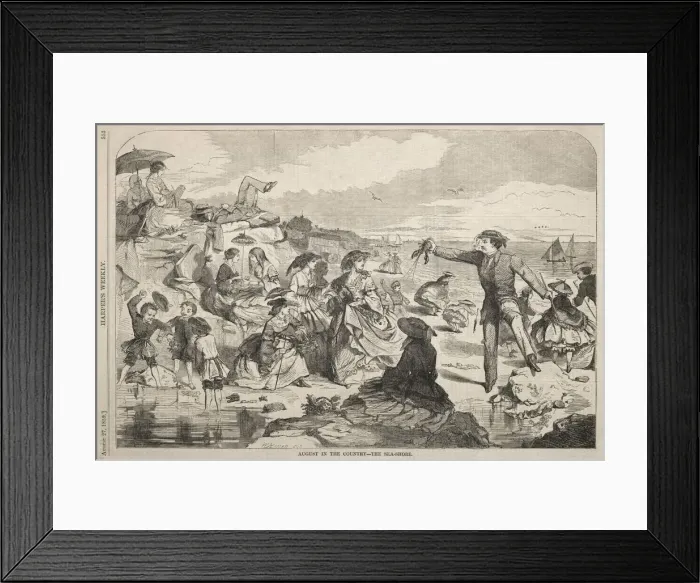 Framed Print : August in the Country - The Seashore, 1859. Creator: Winslow Homer (American, 1836-1910) Framed Print : August in the Country - The Seashore, 1859. Creator: Winslow Homer (American, 1836-1910)