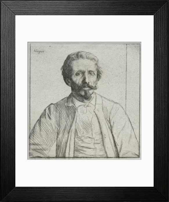 Framed Print : Auguste Delatre, c. 1877. Creator: Alphonse Legros (French, 1837-1911) Framed Print : Auguste Delatre, c. 1877. Creator: Alphonse Legros (French, 1837-1911)