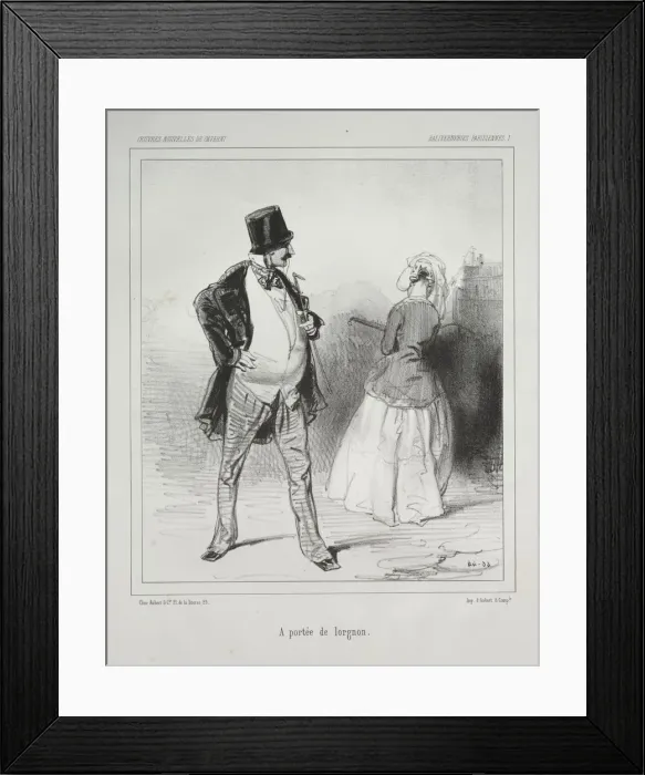 Framed Print : Baliverneries Parisiennes: A portee de lorgnon. Creator: Paul Gavarni (French, 1804-1866) Framed Print : Baliverneries Parisiennes: A portee de lorgnon. Creator: Paul Gavarni (French, 1804-1866)