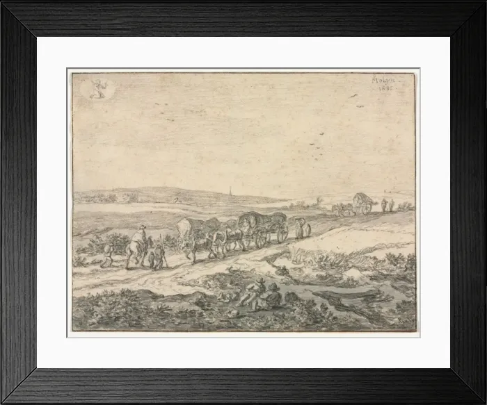 Framed Print : August: Landscape with Wagons, c. 1655. Creator: Pieter Molyn (Dutch, 1595-1661) Framed Print : August: Landscape with Wagons, c. 1655. Creator: Pieter Molyn (Dutch, 1595-1661)