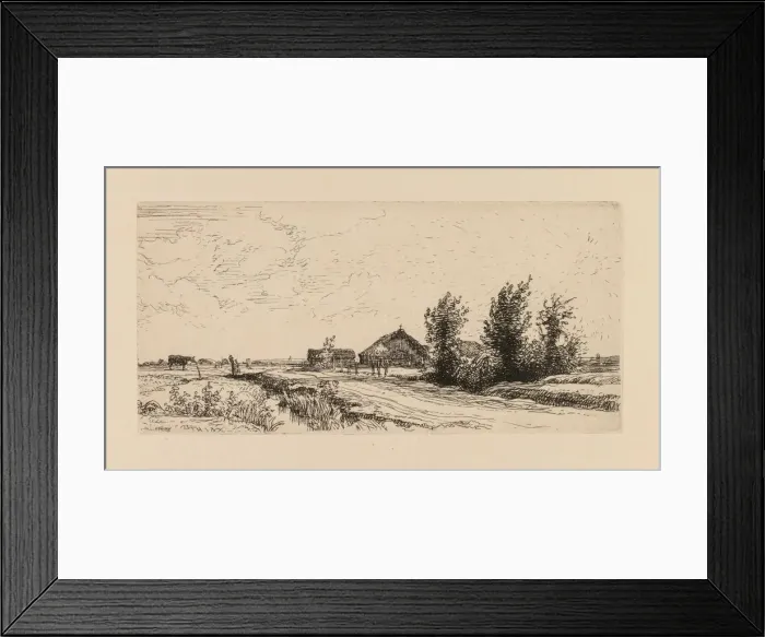 Framed Print : Auguste Lepere: Le petit gardeur de vaches. Creator: Auguste Louis Lepere (French Framed Print : Auguste Lepere: Le petit gardeur de vaches. Creator: Auguste Louis Lepere (French