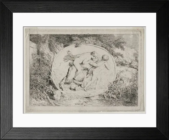 Framed Print : Bacchanales: Nymph Astride a Satyr, 1763. Creator: Jean-Honore Fragonard (French, 1732-1806) Framed Print : Bacchanales: Nymph Astride a Satyr, 1763. Creator: Jean-Honore Fragonard (French, 1732-1806)
