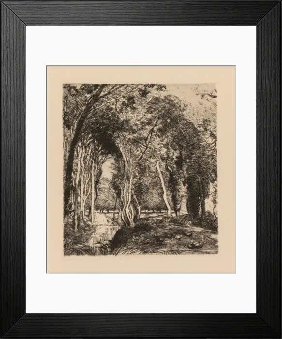 Framed Print : Auguste Lepere: Sous bois, a la Rigonette (Vendee) Framed Print : Auguste Lepere: Sous bois, a la Rigonette (Vendee)