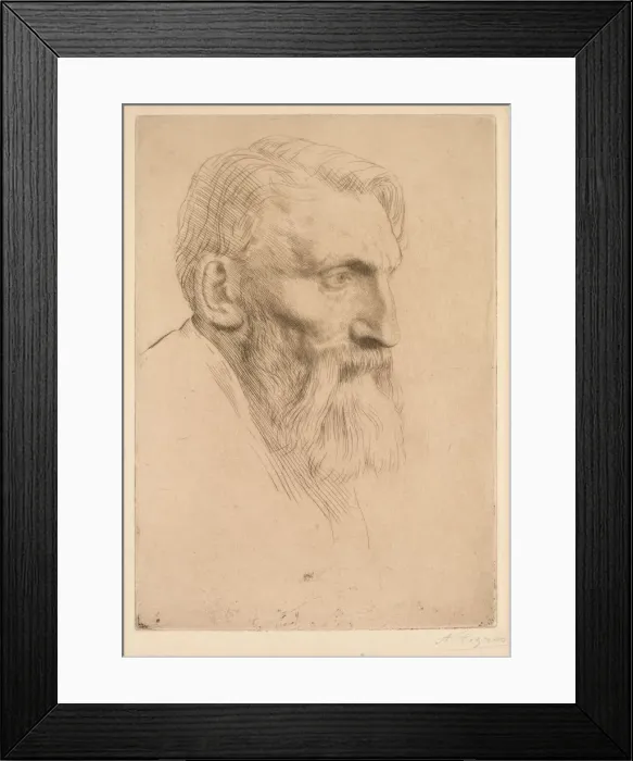 Framed Print : Auguste Rodin, 1881. Creator: Alphonse Legros (French, 1837-1911) Framed Print : Auguste Rodin, 1881. Creator: Alphonse Legros (French, 1837-1911)