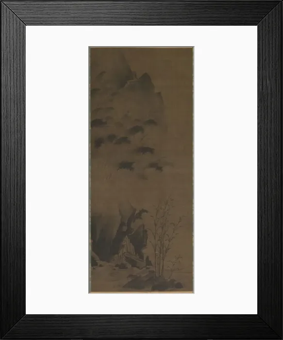 Framed Print : Bamboo in Rain, early 1500s. Creator: Genga (Japanese), attributed to Framed Print : Bamboo in Rain, early 1500s. Creator: Genga (Japanese), attributed to