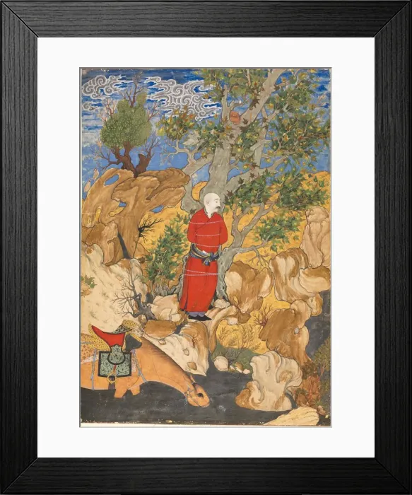 Framed Print : Aulad Tied to a Plane Tree, from a Shahnama by Firdausi, 1575-1600. Creator: Sadiqi Bek (Iranian Framed Print : Aulad Tied to a Plane Tree, from a Shahnama by Firdausi, 1575-1600. Creator: Sadiqi Bek (Iranian