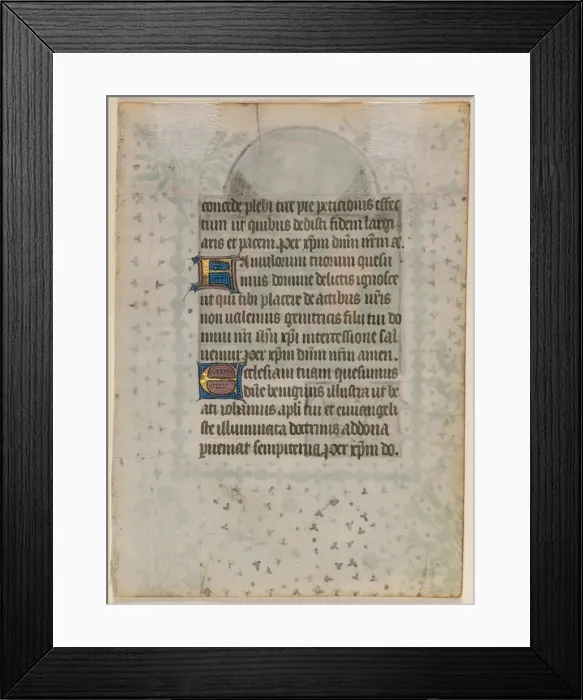 Framed Print : Leaf from a Book of Hours: Text (verso), c. 1410-20. Creator: Boethius Illuminator (Flemish Framed Print : Leaf from a Book of Hours: Text (verso), c. 1410-20. Creator: Boethius Illuminator (Flemish