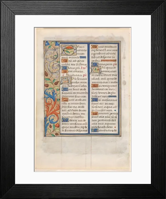 Framed Print : Leaf from a Book of Hours: Text with Illustrated Border (verso), c. 1510. Creator: Unknown Framed Print : Leaf from a Book of Hours: Text with Illustrated Border (verso), c. 1510. Creator: Unknown
