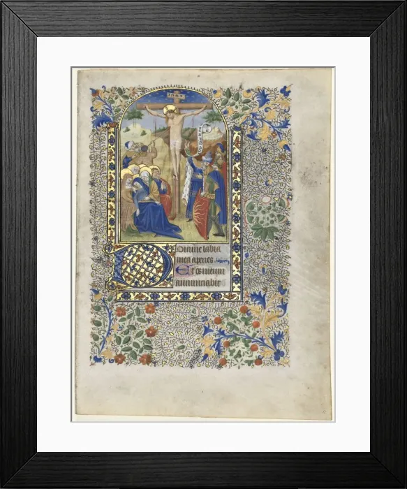 Framed Print : Leaf from a Book of Hours: The Crucifixion (Hours of the Cross), c. 1435. Creator: Unknown Framed Print : Leaf from a Book of Hours: The Crucifixion (Hours of the Cross), c. 1435. Creator: Unknown