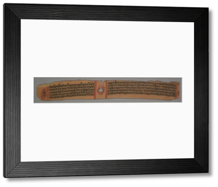 Framed Print : Leaf from a Jain Manuscript: Kalpa-sutra: Enthroned Monk (recto); Text (verso), 1279 Framed Print : Leaf from a Jain Manuscript: Kalpa-sutra: Enthroned Monk (recto); Text (verso), 1279