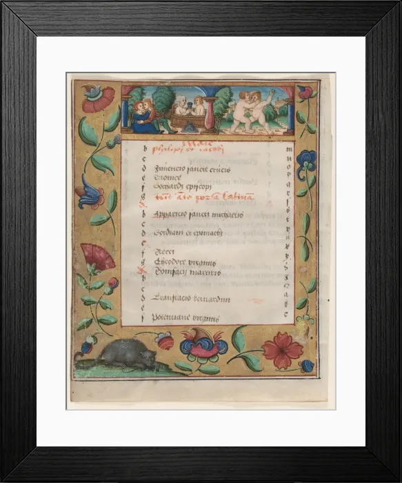 Framed Print : Leaf from a Psalter and Prayerbook: Calendar Page with Labors (verso), c. 1524. Creator: Unknown Framed Print : Leaf from a Psalter and Prayerbook: Calendar Page with Labors (verso), c. 1524. Creator: Unknown