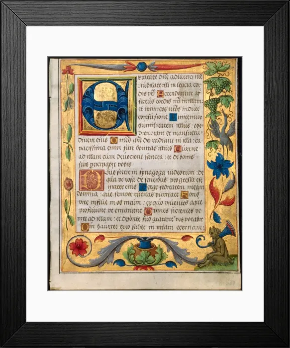 Framed Print : Leaf from a Psalter and Prayerbook…, c. 1524. Creator: Unknown Framed Print : Leaf from a Psalter and Prayerbook…, c. 1524. Creator: Unknown
