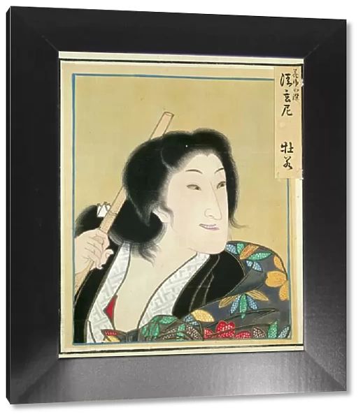 Leaf from Album of Actor Portraits, c. 1790-1810. Creator: Shorakusai (Japanese)