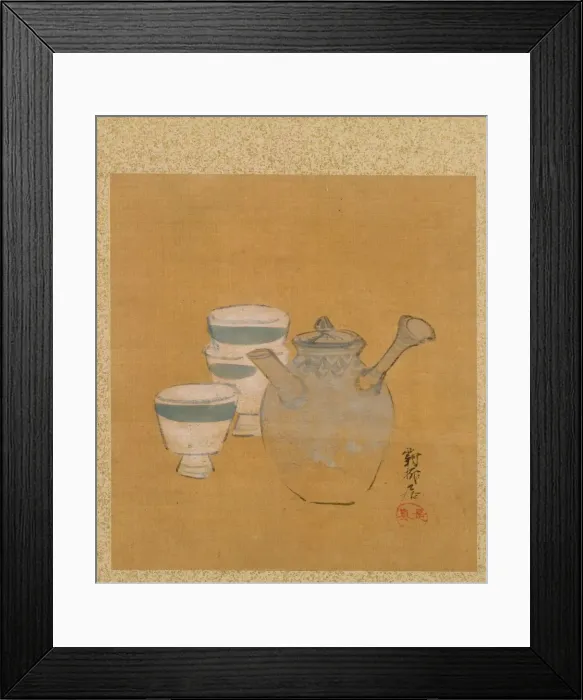 Framed Print : Leaf from Album of Seasonal Themes: Peasant with Basket, 1847. Creator: Shibata Zeshin (Japanese Framed Print : Leaf from Album of Seasonal Themes: Peasant with Basket, 1847. Creator: Shibata Zeshin (Japanese