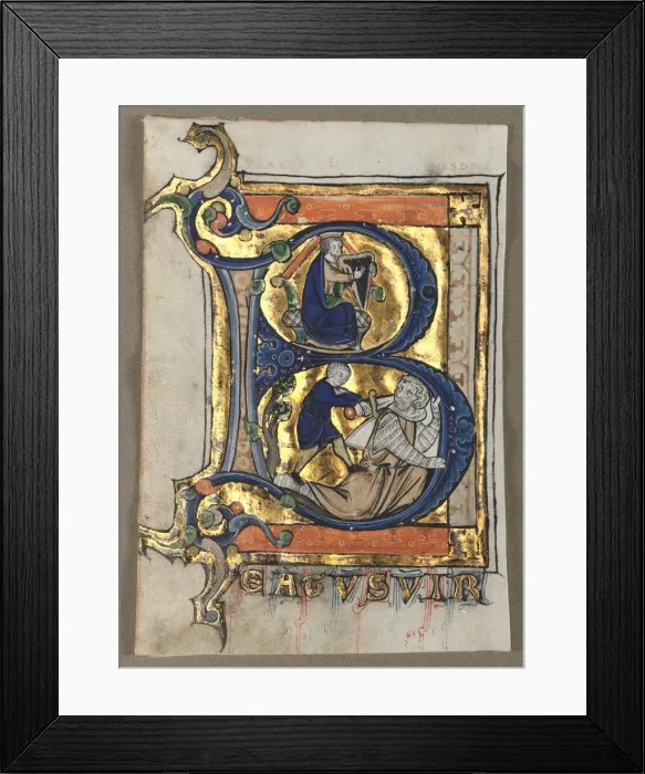 Framed Print : Leaves Excised from a Psalter (seven), c. 1260. Creator: Unknown Framed Print : Leaves Excised from a Psalter (seven), c. 1260. Creator: Unknown