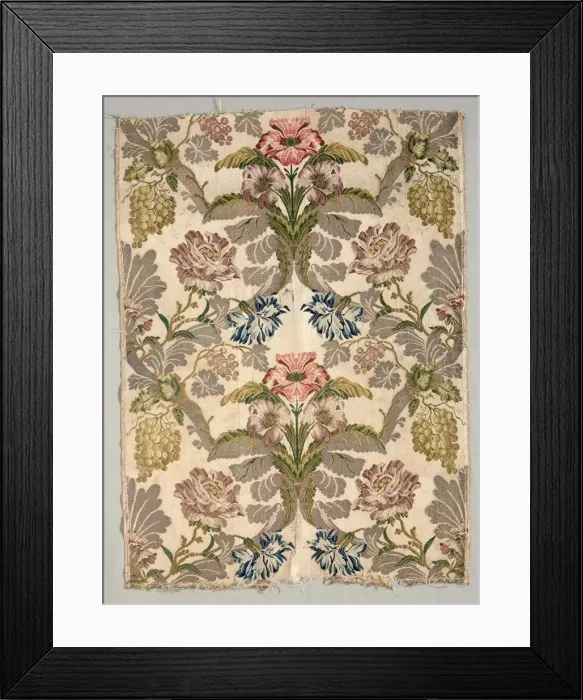 Framed Print : Length of Brocade Textile, 18th century. Creator: Unknown Framed Print : Length of Brocade Textile, 18th century. Creator: Unknown