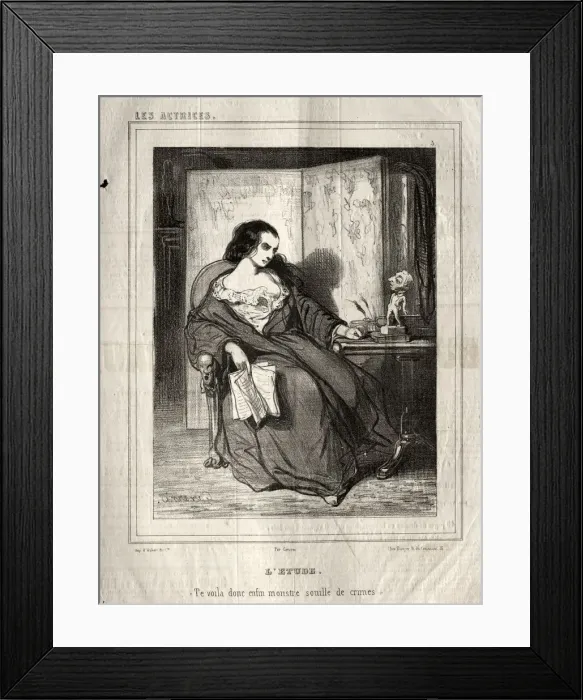 Framed Print : Les Actrices: LEtude, 1843. Creator: Paul Gavarni (French, 1804-1866) Framed Print : Les Actrices: LEtude, 1843. Creator: Paul Gavarni (French, 1804-1866)