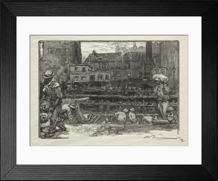 Framed Print : Les Dechargeurs de Platre. Creator: Auguste Louis Lepere (French, 1849-1918) Framed Print : Les Dechargeurs de Platre. Creator: Auguste Louis Lepere (French, 1849-1918)
