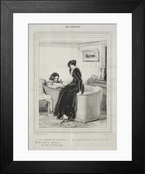 Framed Print : Les Lorettes, 1842. Creator: Paul Gavarni (French, 1804-1866) Framed Print : Les Lorettes, 1842. Creator: Paul Gavarni (French, 1804-1866)