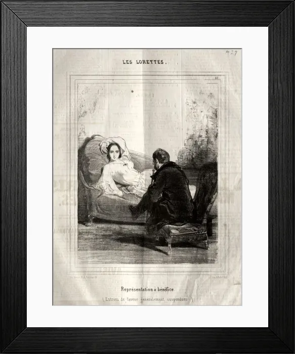Framed Print : Les Lorettes, 1842. Creator: Paul Gavarni (French, 1804-1866) Framed Print : Les Lorettes, 1842. Creator: Paul Gavarni (French, 1804-1866)